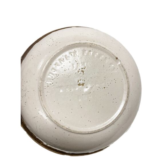 Vintage Ruckels Pottery Large Crock Bowl Sawtooth Stoneware 12" - Picture 8 of 12